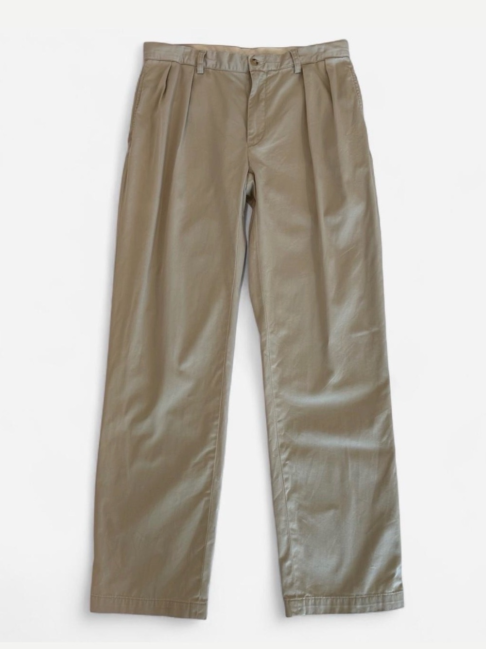 Polo Ralph Lauren Pants Mens 34x34 Beige Pleated Chino Classic Fit Straight Leg